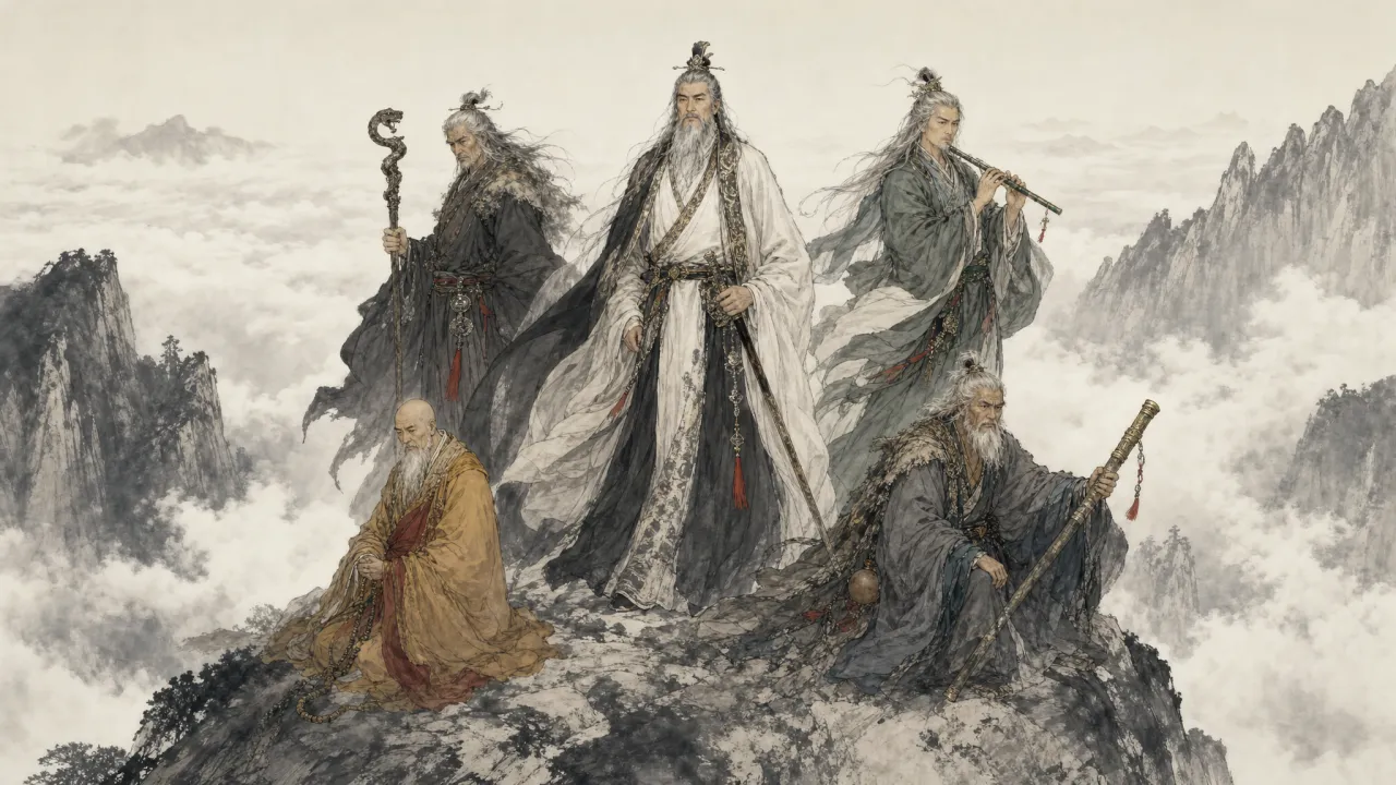 华山之巅，五绝齐聚