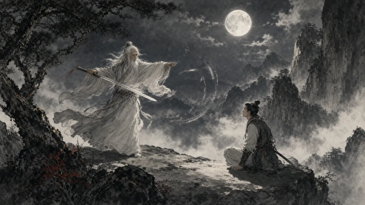 月夜思过崖，风清扬授剑