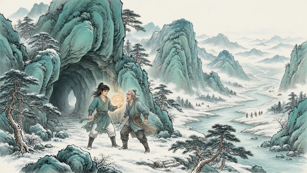 昆仑雪谷出洞张无忌掌心九阳神功初成 朱长龄惊退