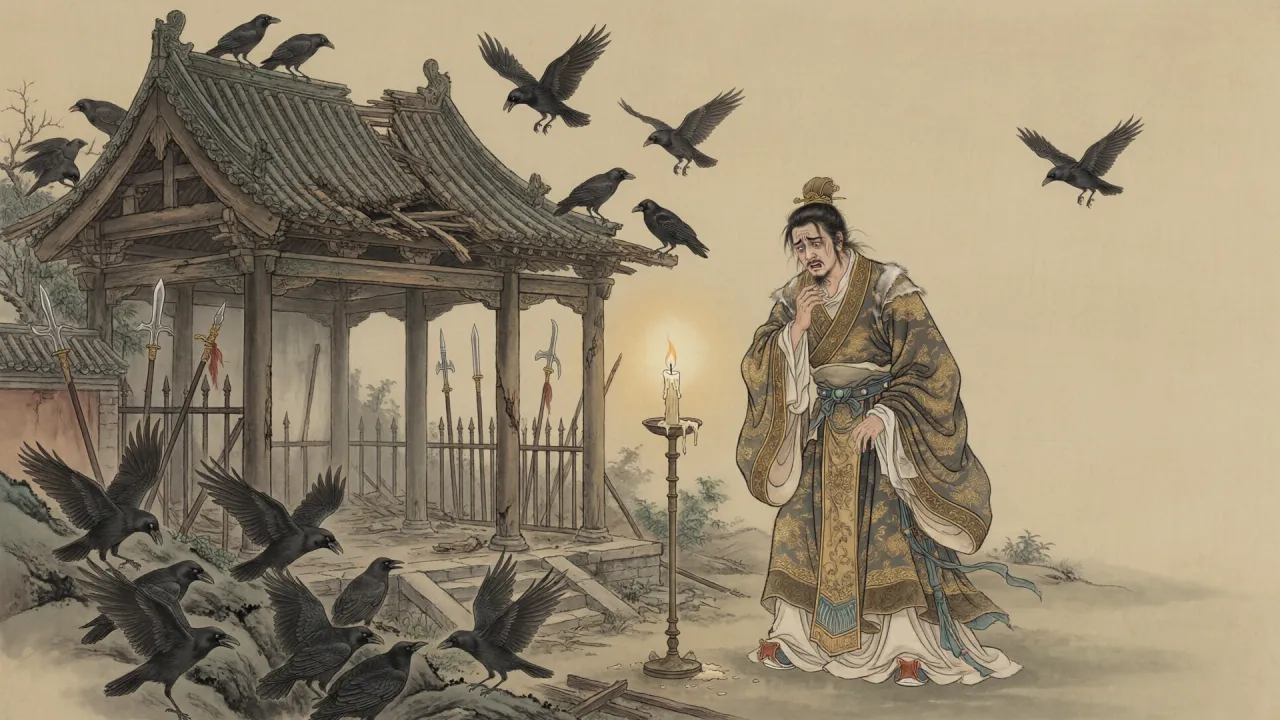 铁枪庙中群鸦盘旋,残烛照着一身华服的没落公子