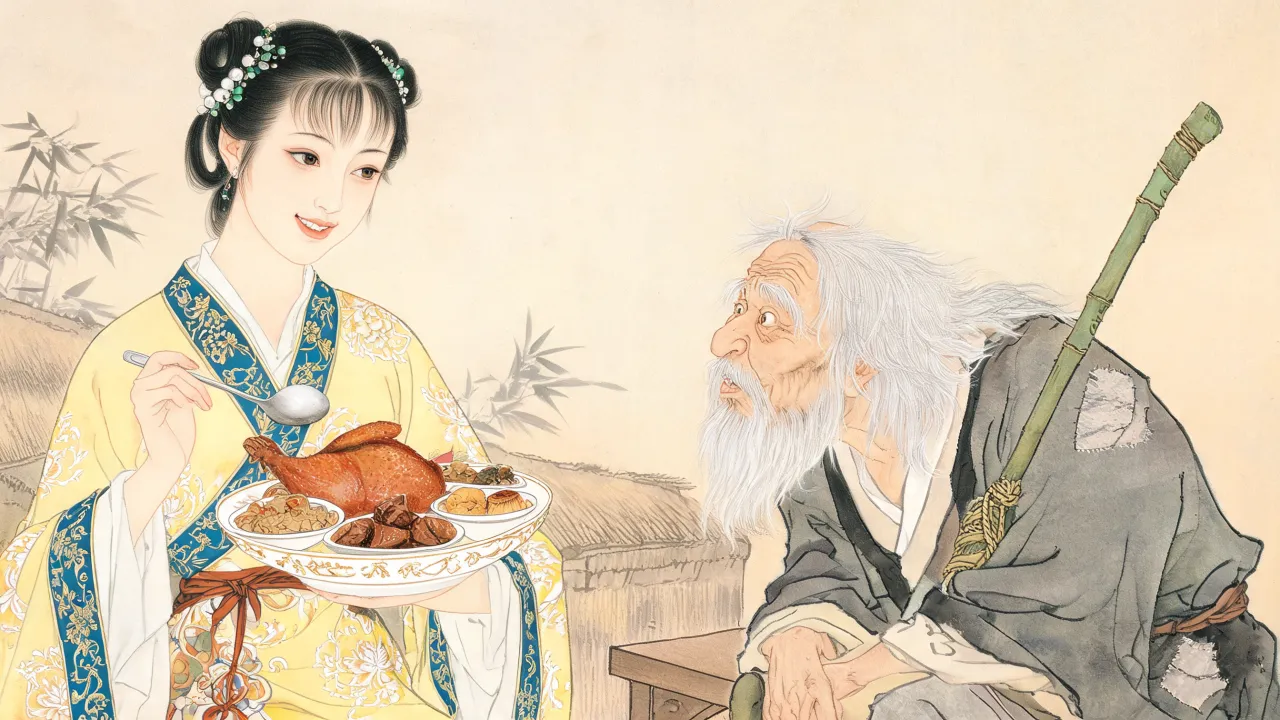 黄蓉执勺留住洪七公