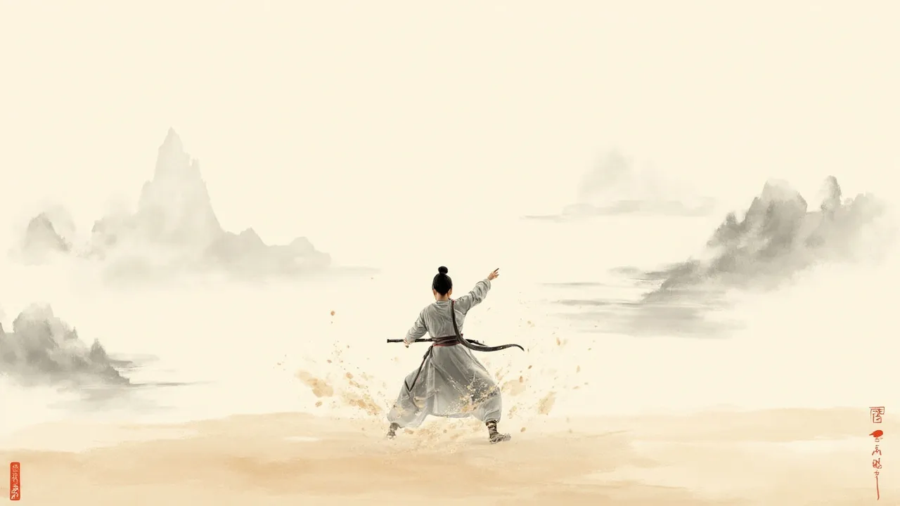 大漠中苦练的郭靖